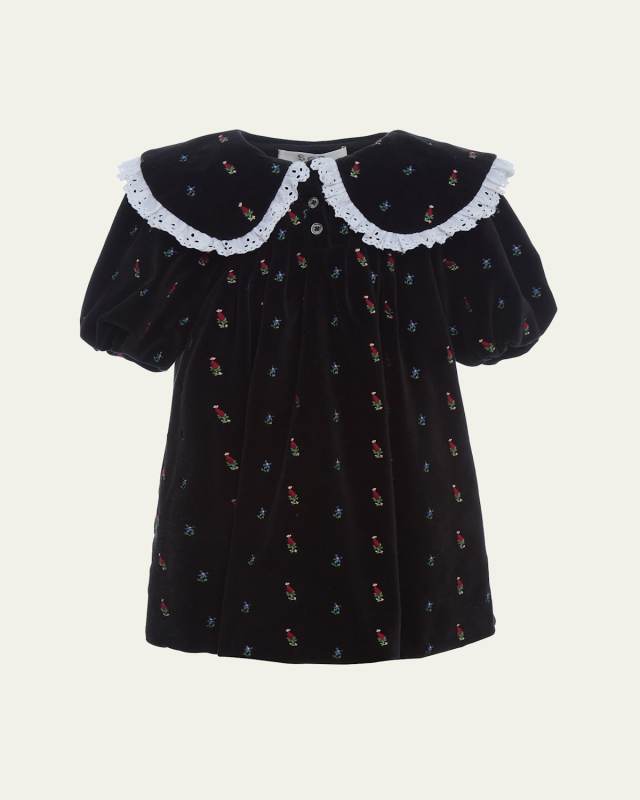 Girl's Michelle Floral Embroidered Dress, Size 2-14